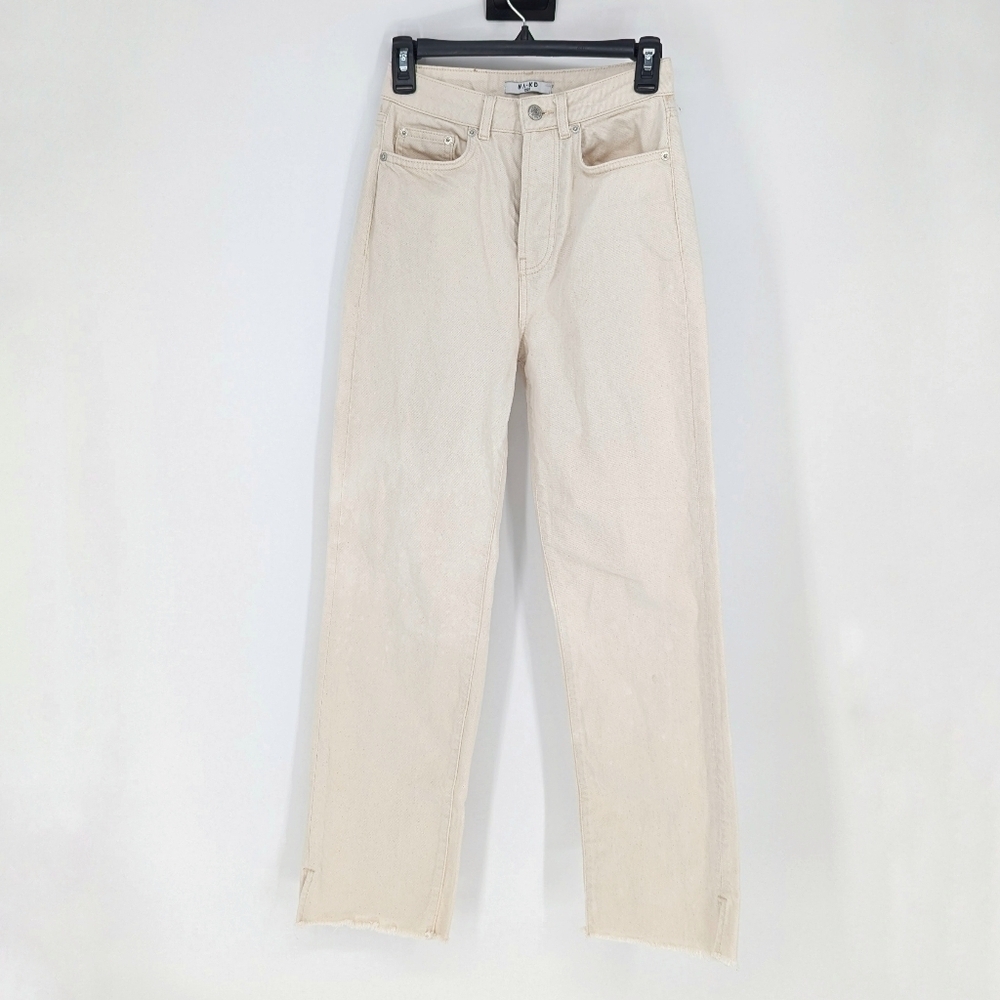 Na-kd Straight Leg High Rise Jeans Off White 24 preppy hispter classic 90s y2k